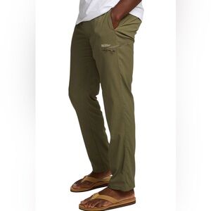 NWY Howler Brothers Men's Frontside Tech Pants, Olive color, straight fit, 34x30